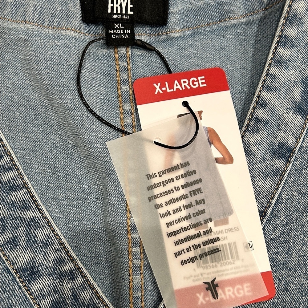 Frye Blue Denim Mini Dress XL - Picture 5 of 6